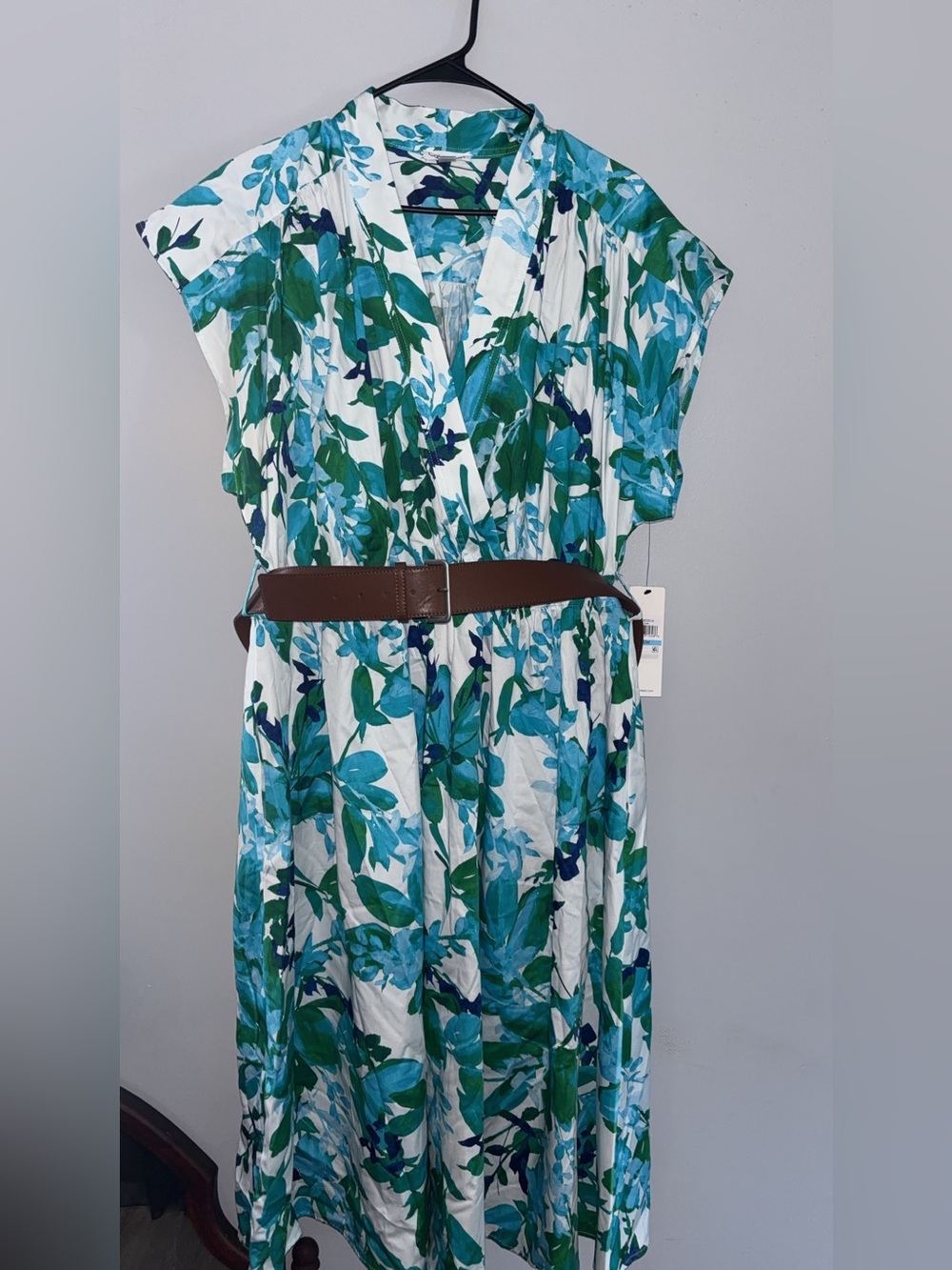 Calvin Klein Blue, Teal & Green Floral Dress